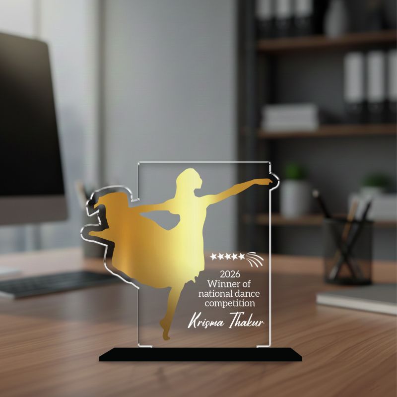Winner Of Dance Competition Personalized Best Dancer Award  Dance Achievement Recognition Gift for Dancers, Students & Teacher  UV Printed Acrylic Award Trophy